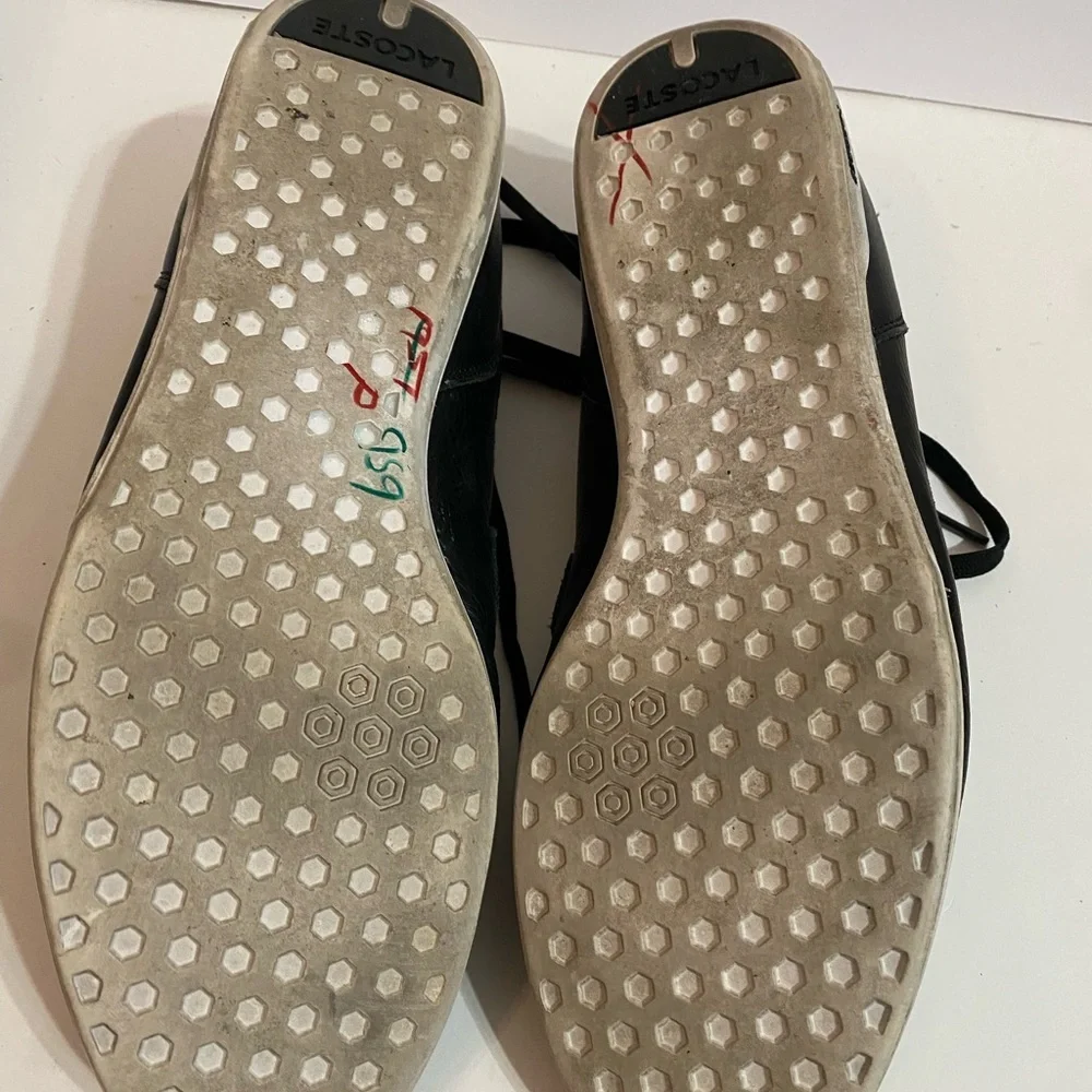 Lacoste Men's Black Leather Shoes Size 12